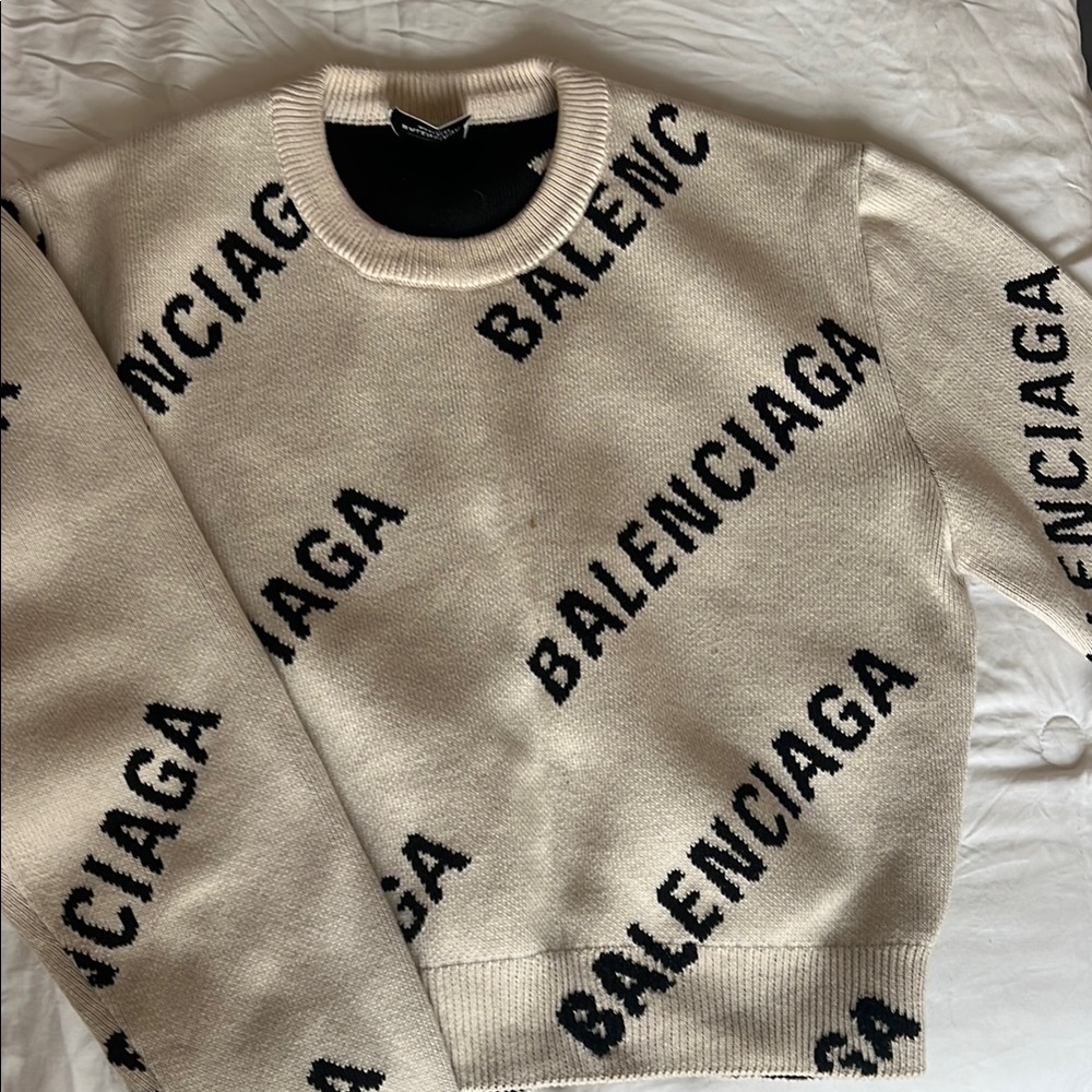Balenciaga Cream Sweater for Men